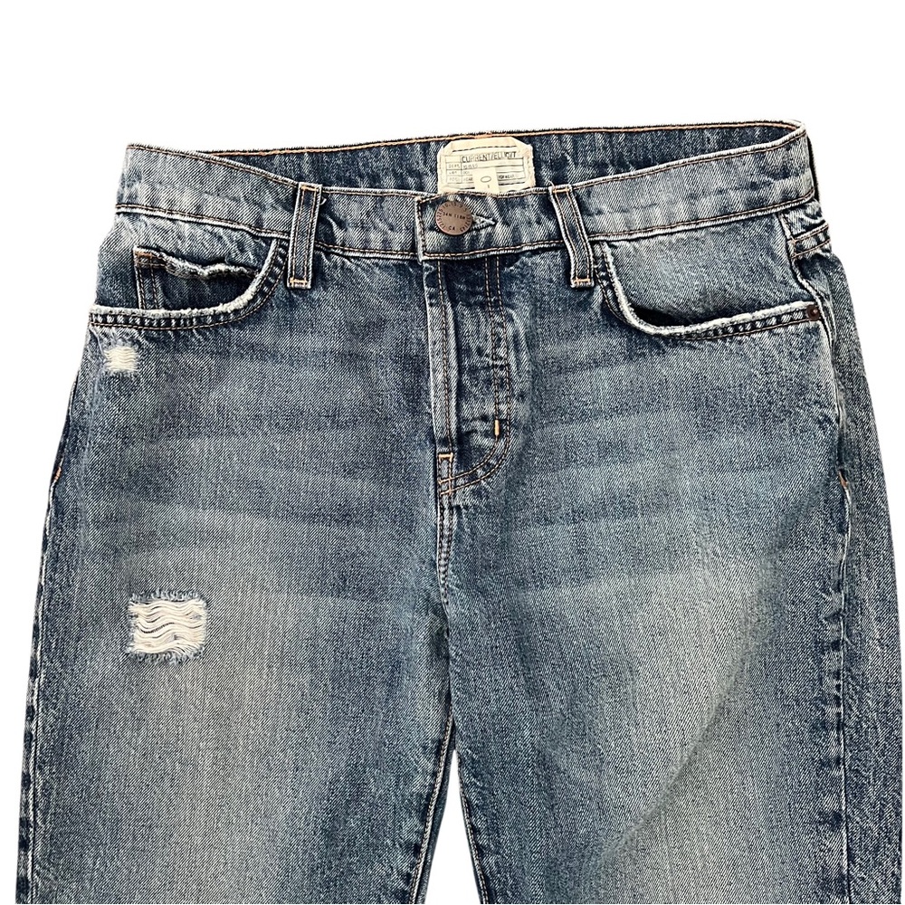 Current/Elliott Distressed Blue Jeans, 27 - Picture 3 of 5